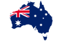 Australian map with a flag inside