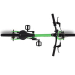 Green base 16 inch kids bike top view with white background