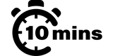 Black 10 minute assembly icon