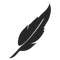 Black feather icon representing lightweight