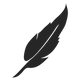 Black feather icon representing lightweight