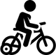 Kid riding bike with training wheels logo