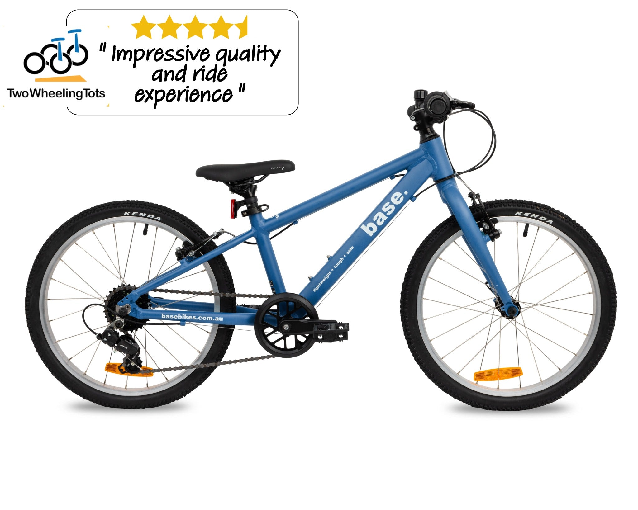 20 inch dark blue kids bike with two wheeling tots review