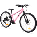 pink 24 inch bike on an angle