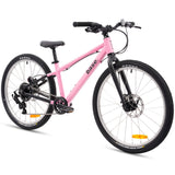 pink 24 inch bike on an angle