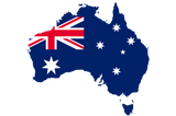 Australian map with a flag inside