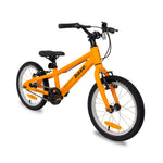 Orange base 16 inch kids bike with white background