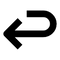 Black U-turn arrow symbol to show returns
