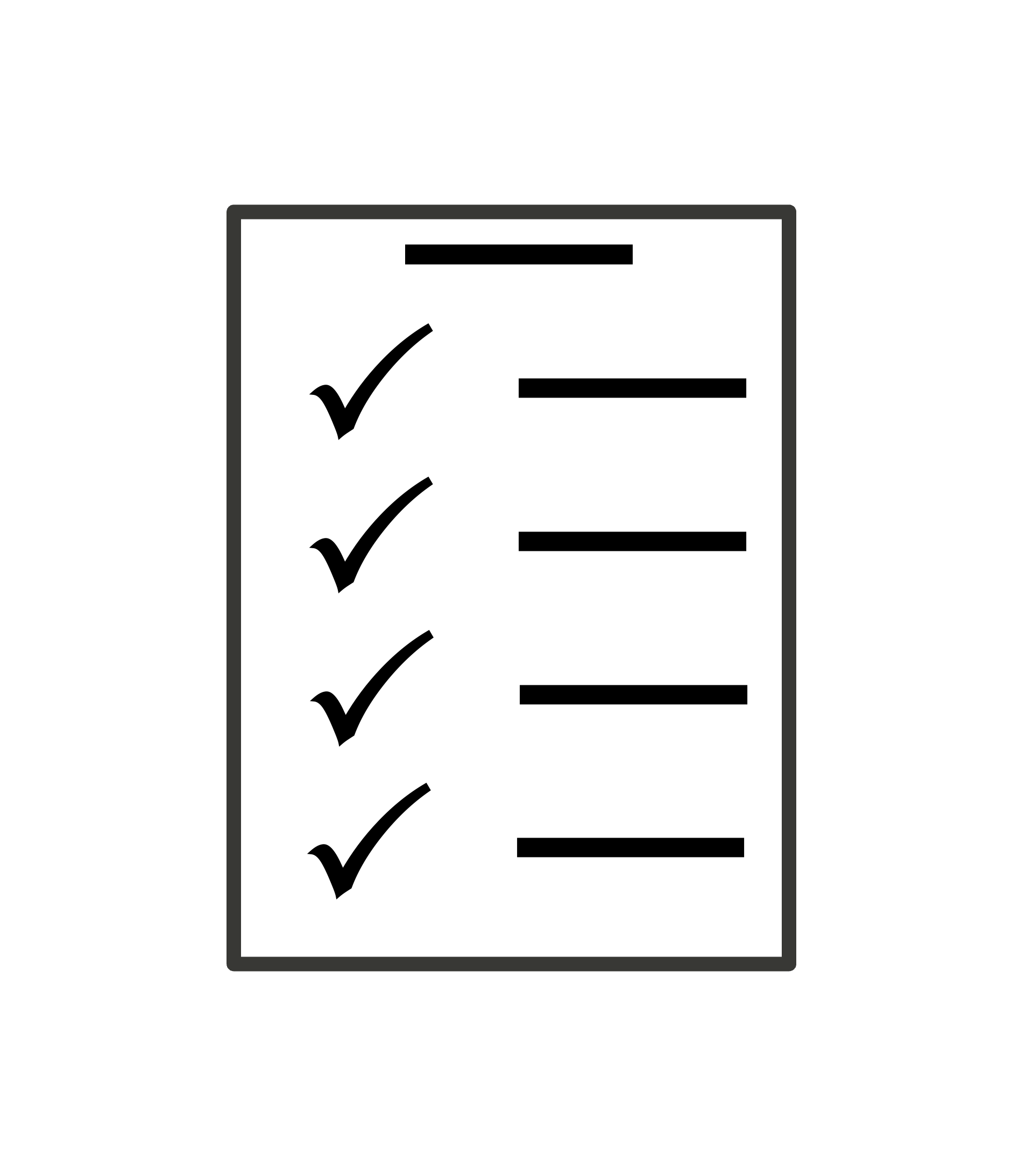 Basic clipboard with ticks to show safety compliance