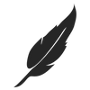 Black feather icon representing lightweight