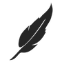 Black feather icon representing lightweight