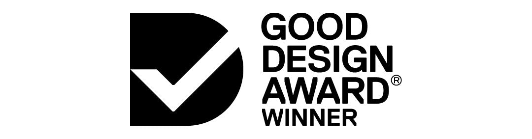 Good Design Award logo with a checkmark on a white background