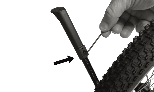 Illustration of how to adjust kickstand