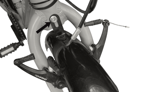 Close-up of a bicycle's front mudguard on a white background