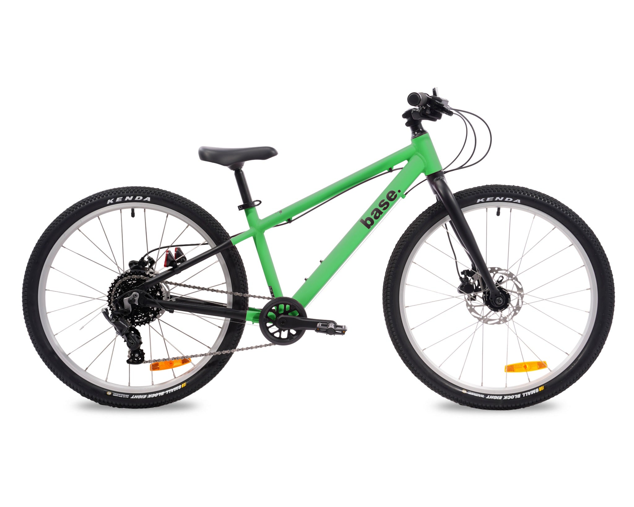 Green 24 inch bicycle on a white background