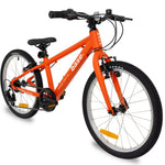Red base 20 inch kids bike diagonal view with white background