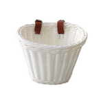 White kids bike basket front view